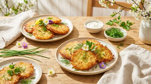 Křupavé bramboráky s čerstvými bylinkami jara vás překvapí